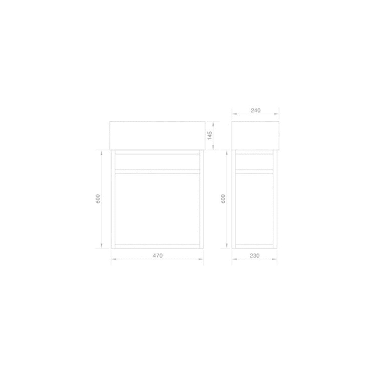 Lave main 60 cm métal noir Aquafredo
