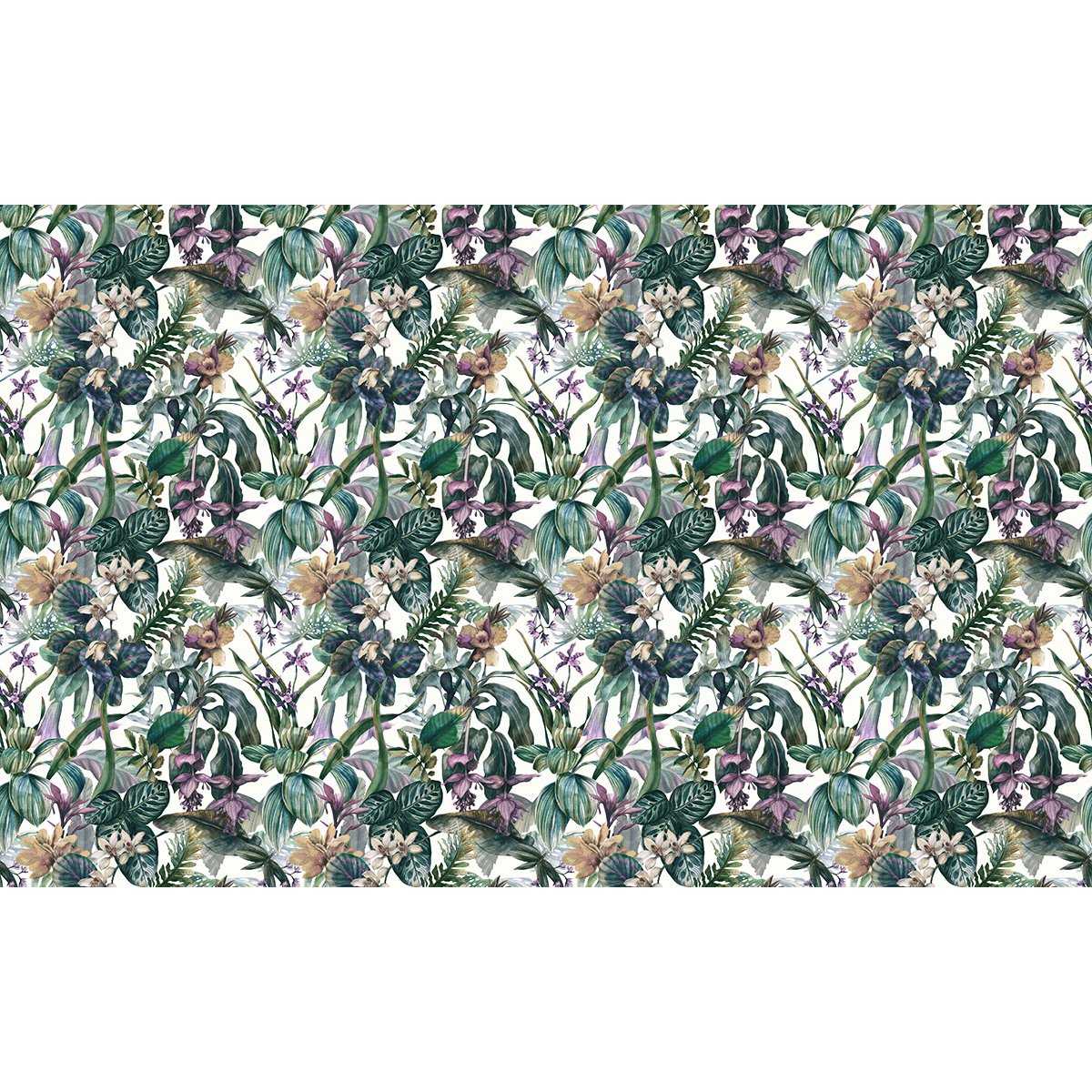Papier peint panoramique - Motif Fleurs tropicales