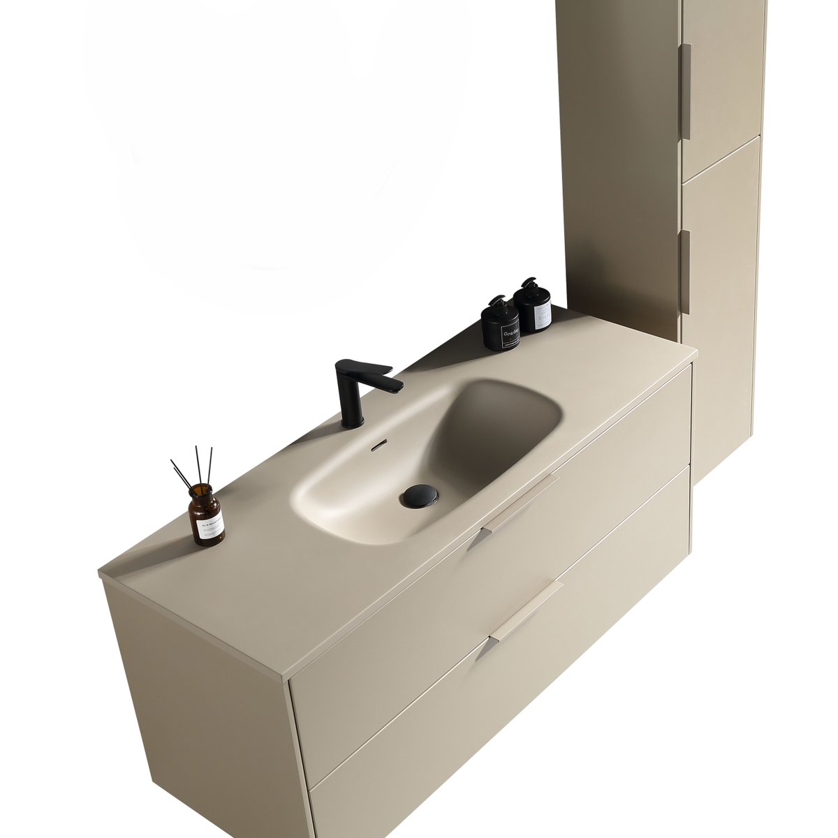 Miroir salle de bain LED avec cadre blanc