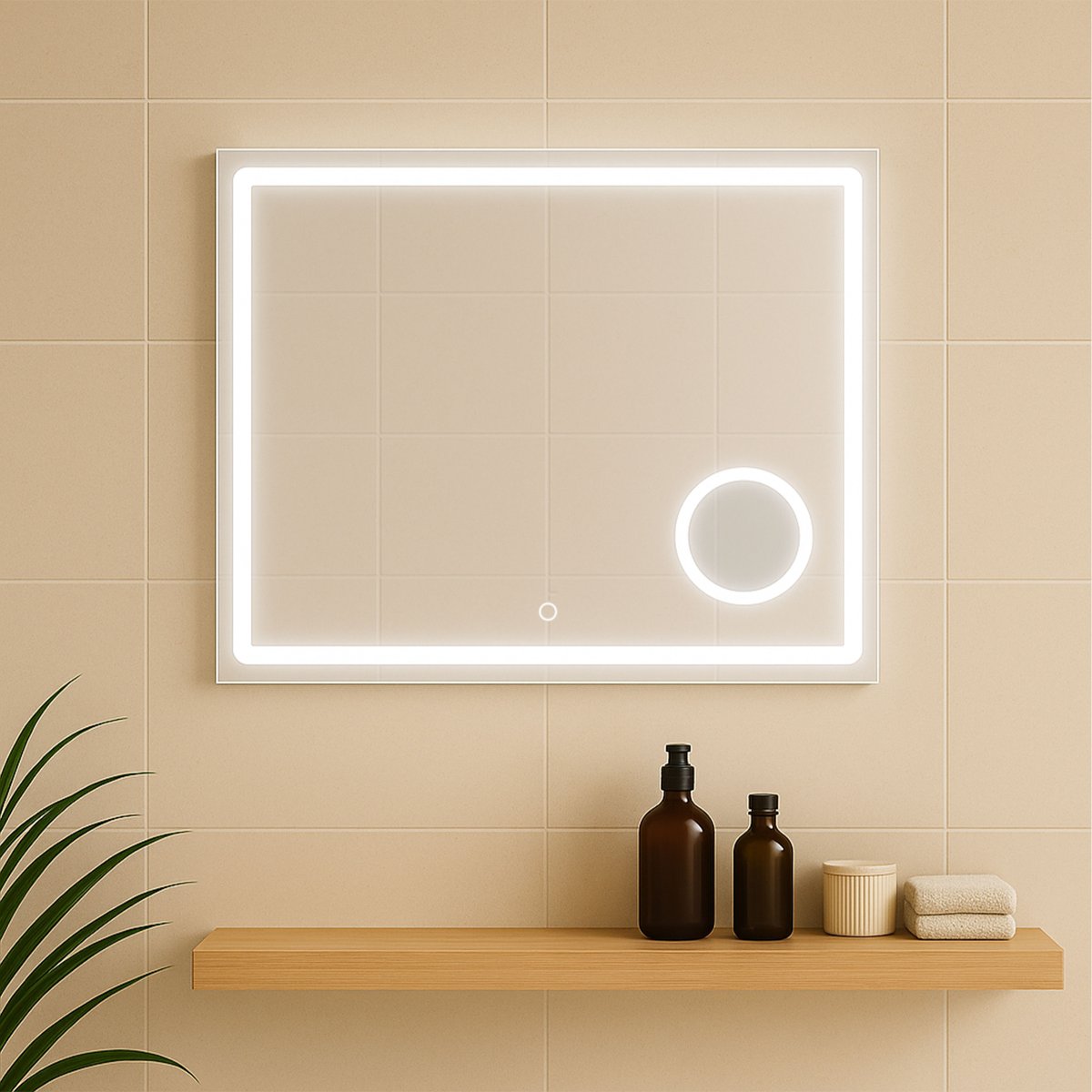 Miroir salle de bain LED avec zoom