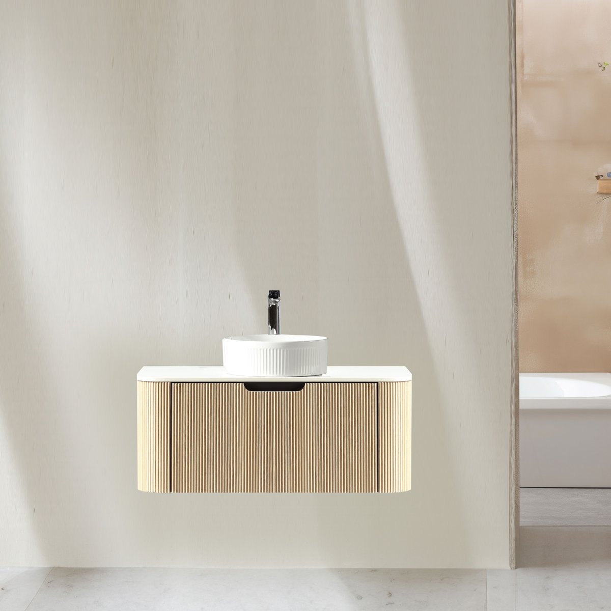 Meuble 100 cm chêne clair Aquagiro