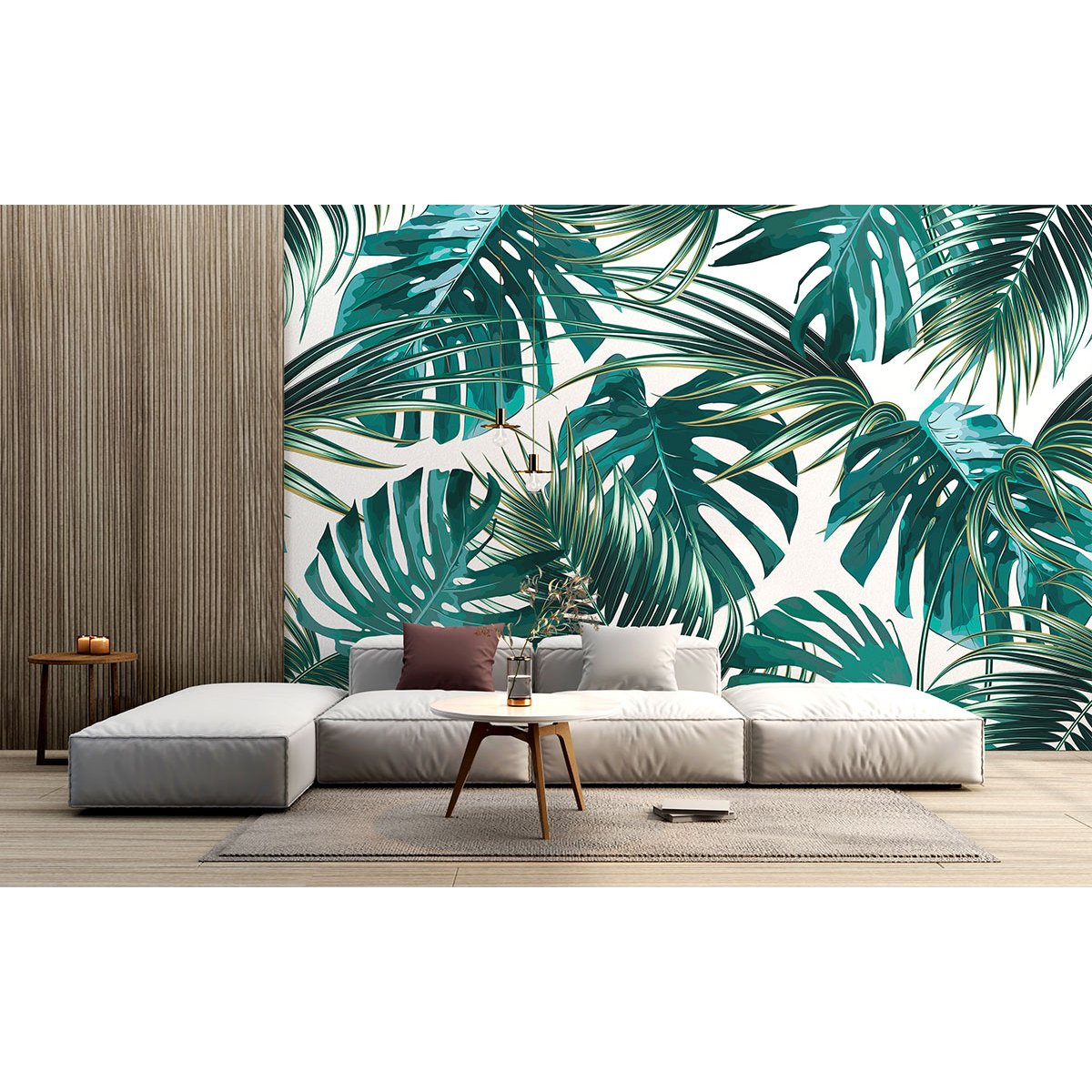 Papier peint panoramique - Feuilles tropicales