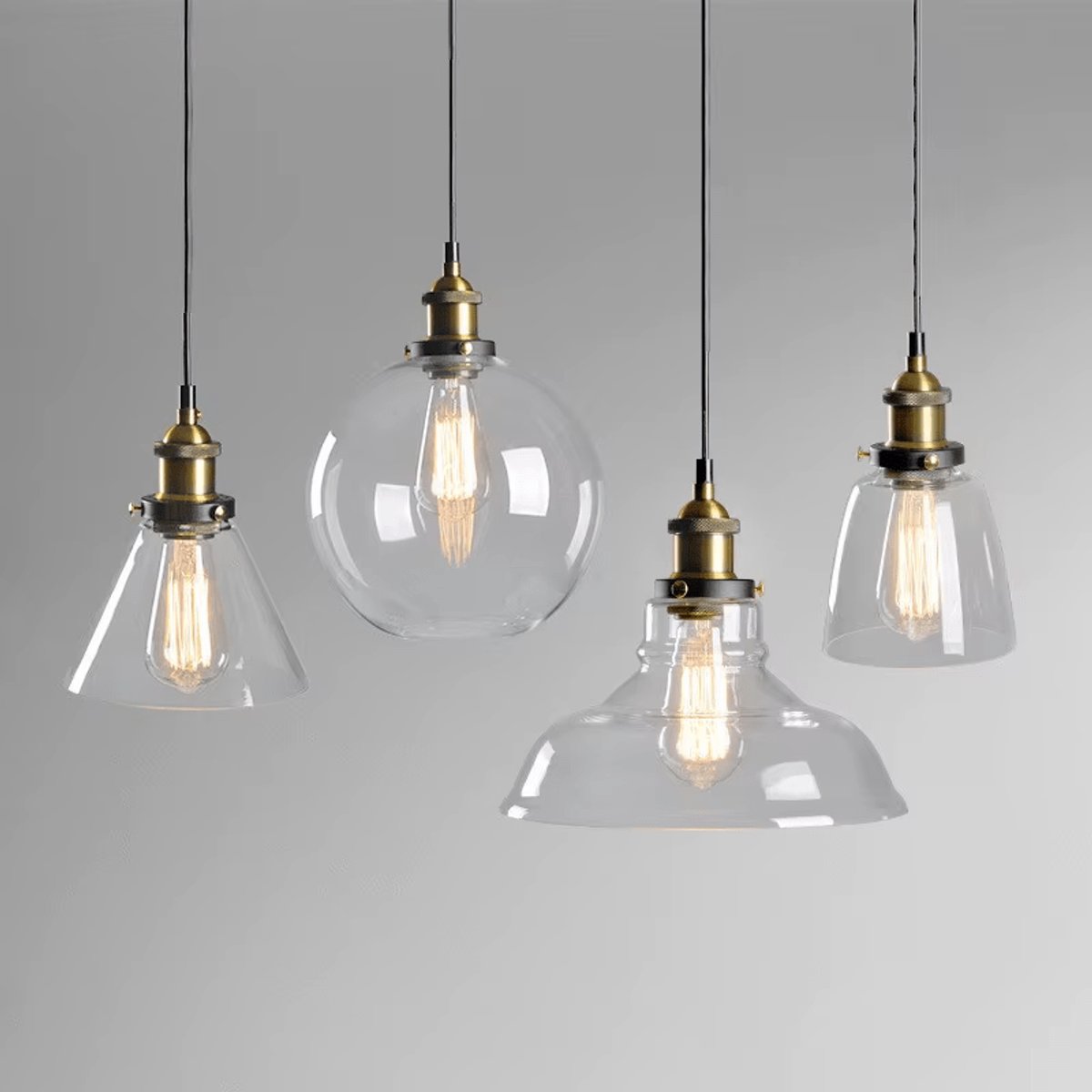 Suspension 4 Lampes Verre