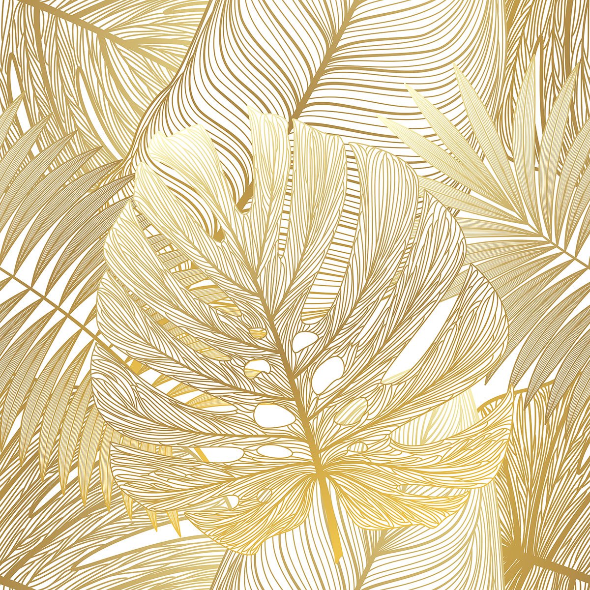 Papier peint panoramique - Feuilles d'orées