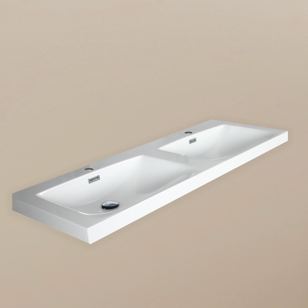 Meuble double vasque 120 cm chêne californien naturel Aquazur