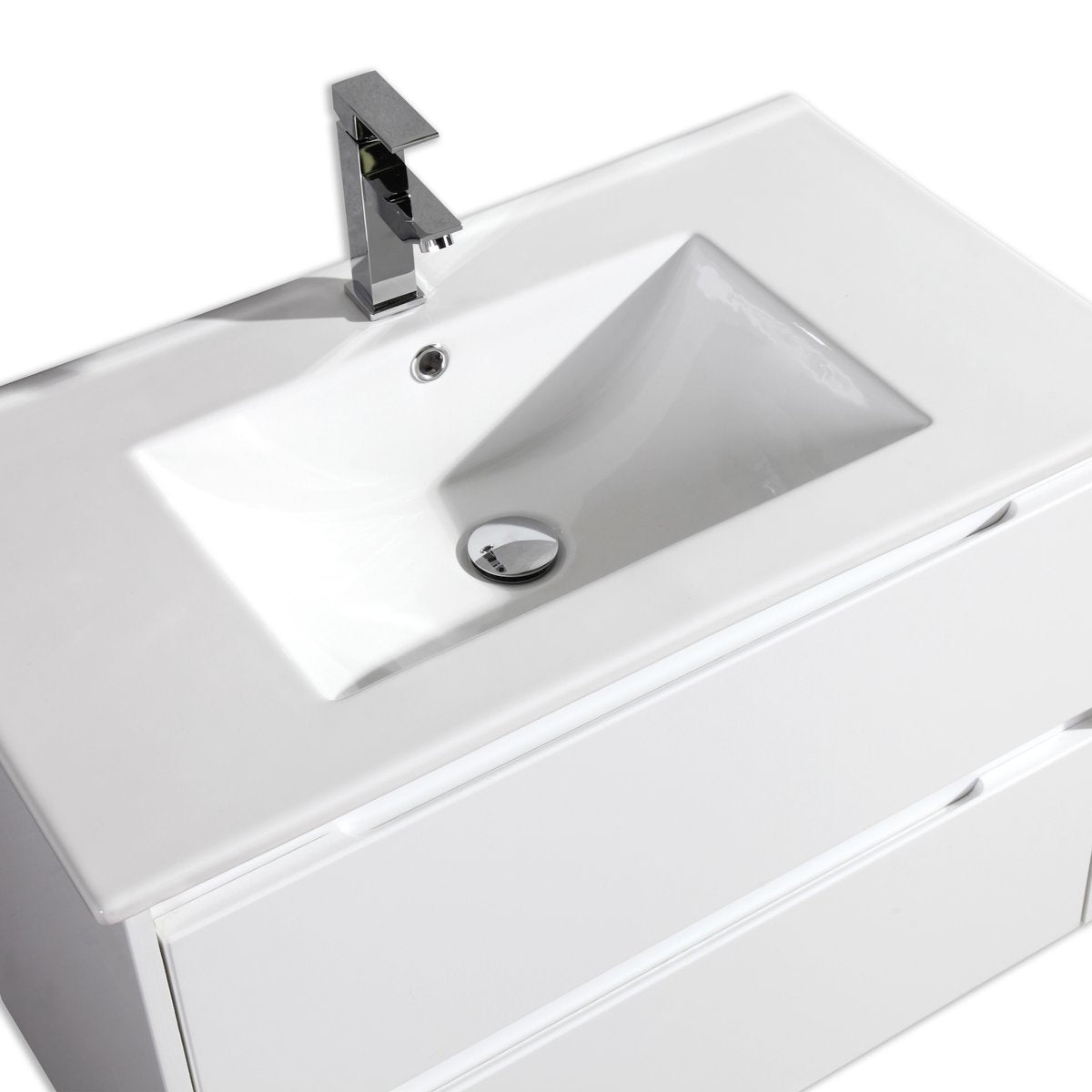 Meuble avec vasque 100 cm blanc laqué Aquadoli