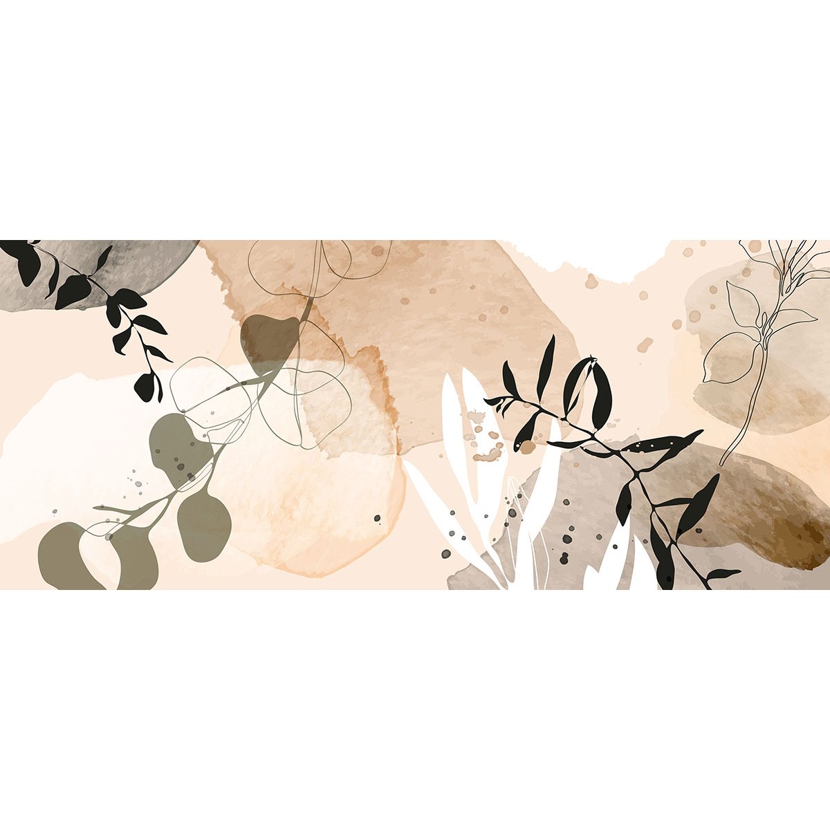 Papier peint panoramique - Feuilles Design