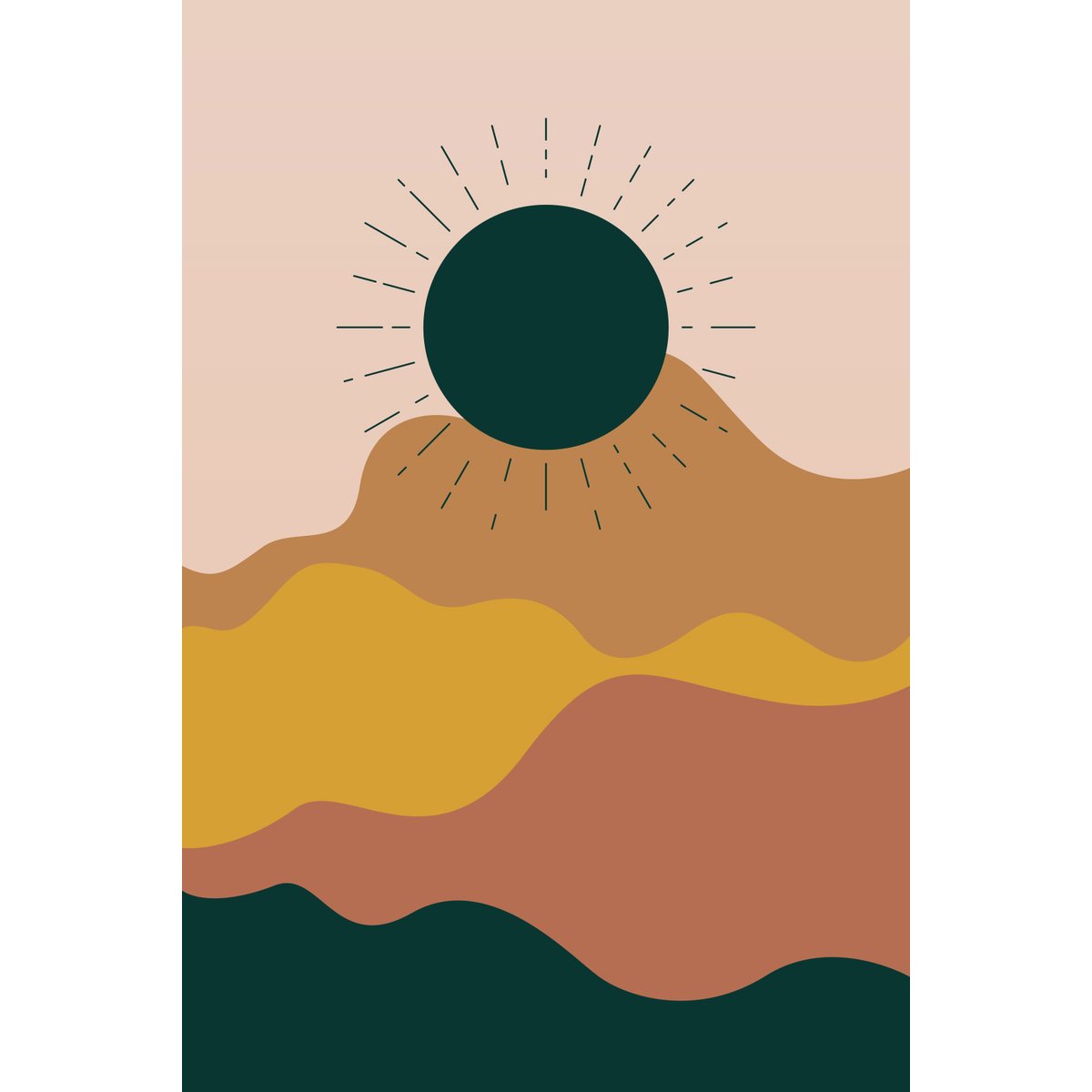 Papier peint panoramique - Soleil Boho