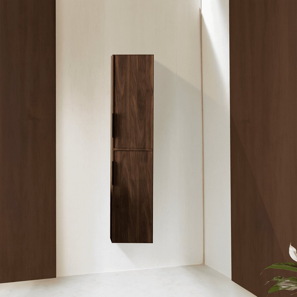 Colonne de salle de bain 160 cm effet noyer Aquasila