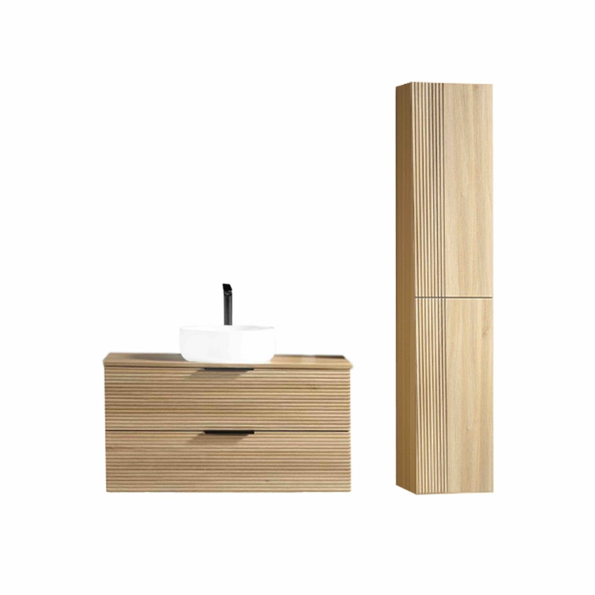 Ensemble salle de bain 120 cm chêne clair Aqualinea