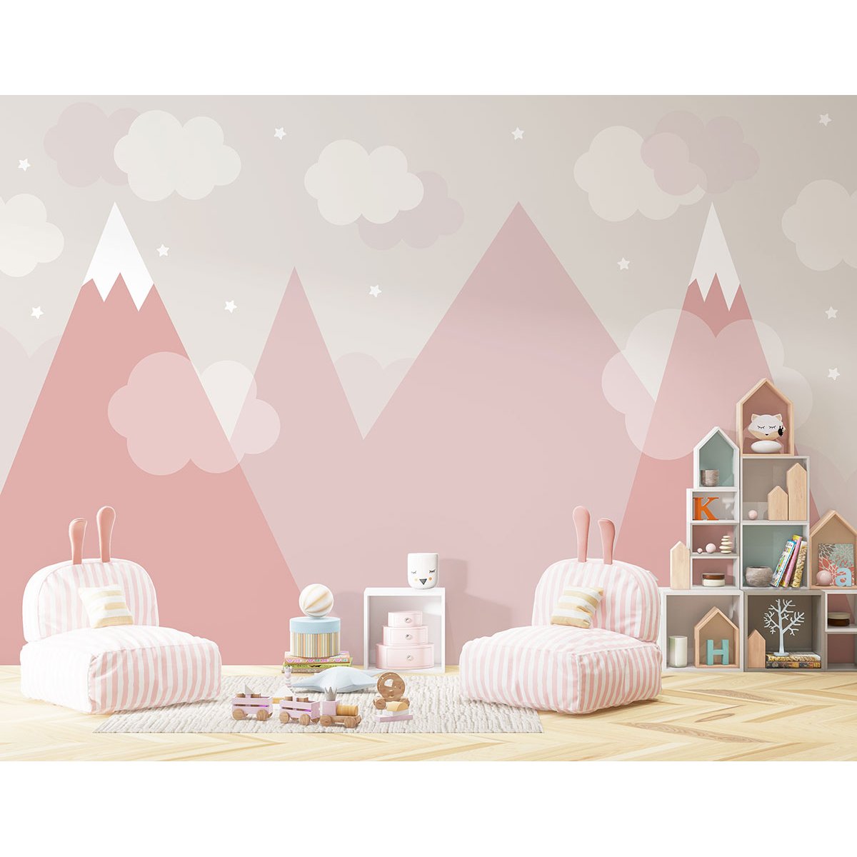 Papier peint panoramique Enfants - Montagnes