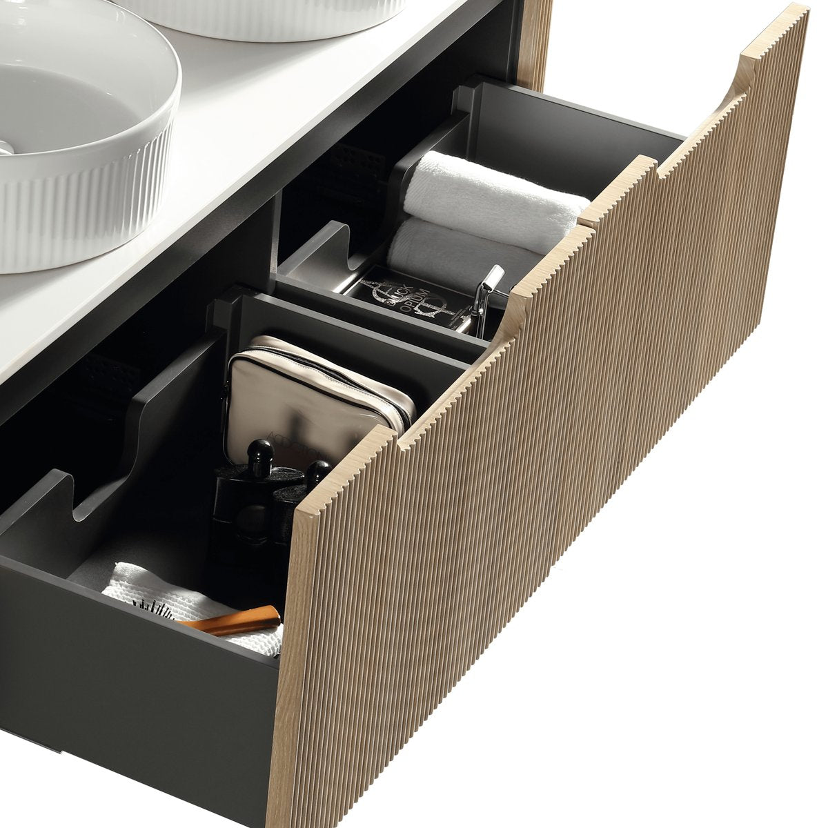 Meuble 140 cm chêne clair Aquagiro double vasque
