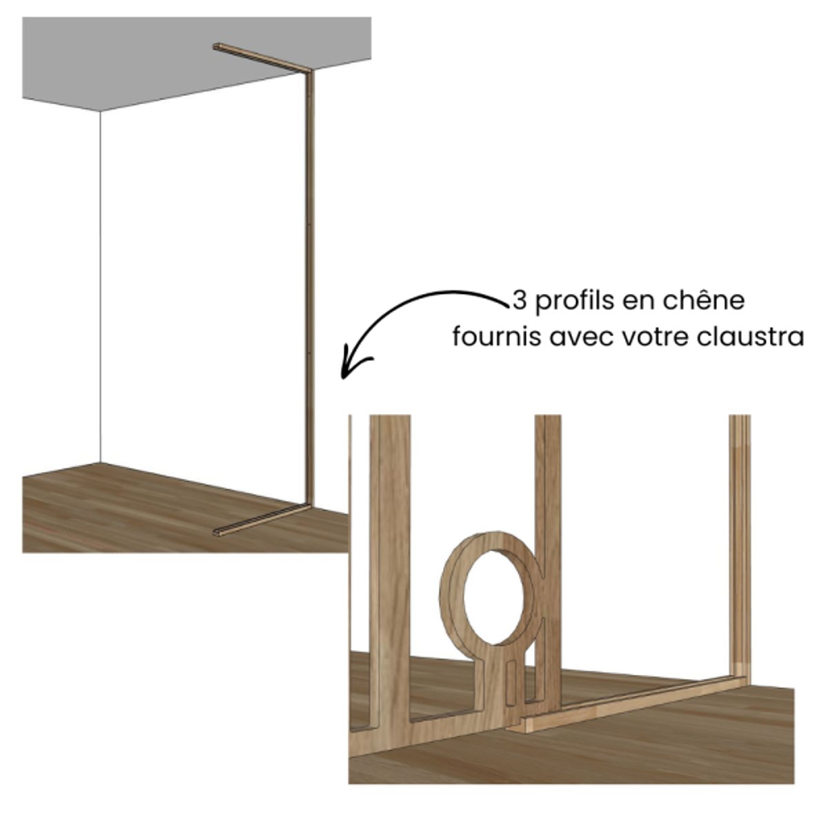 Séparatif d'intérieur en bois au style Rétro