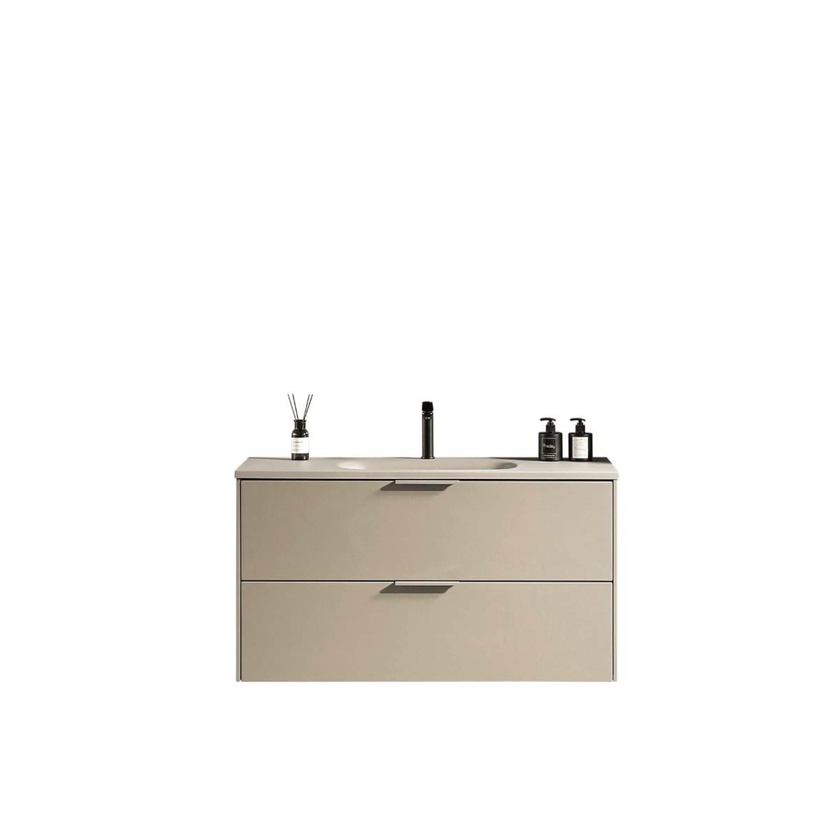 Meuble de salle de bain avec vasque aspect lichen 80 cm Aquamila