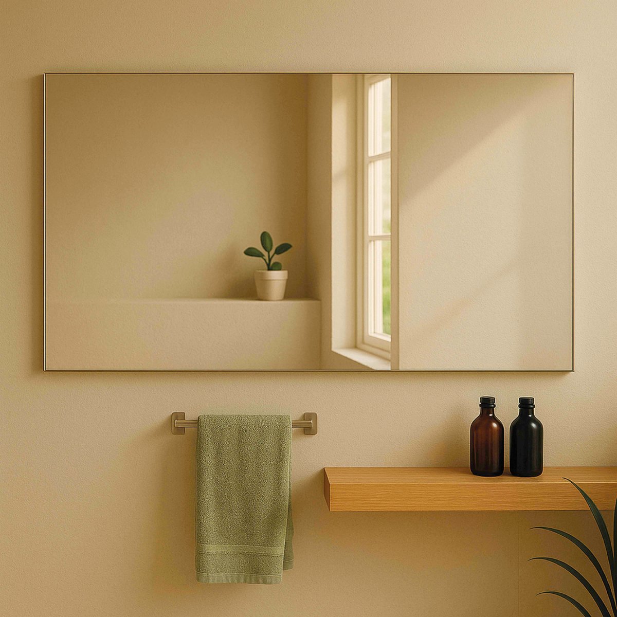 Miroir simple mural pour salle de bain