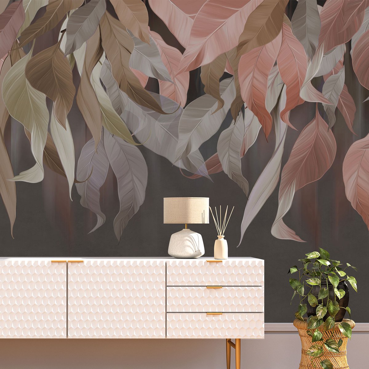 Papier peint panoramique - Feuilles tropicales