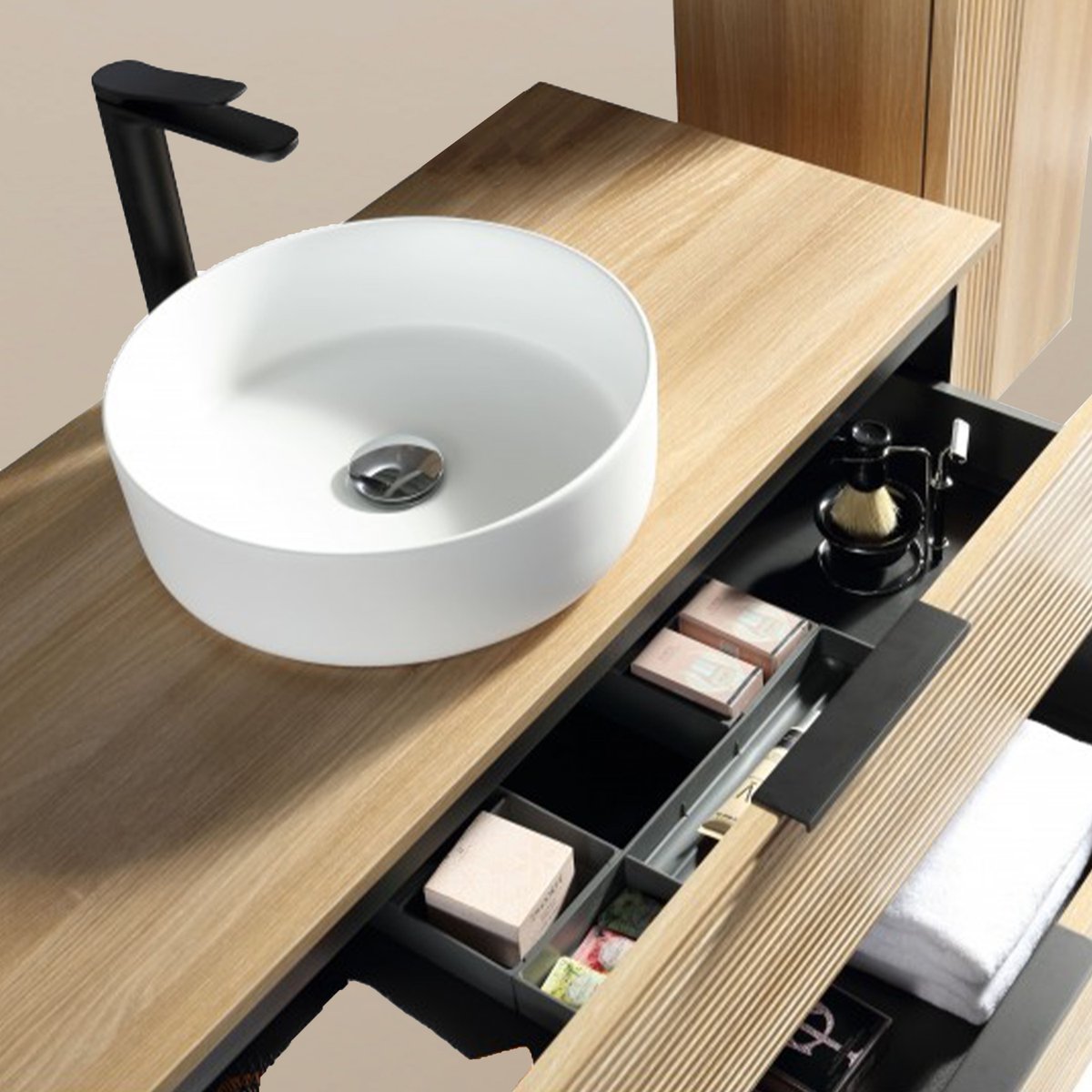 Meuble 100 cm chêne clair Aqualinea