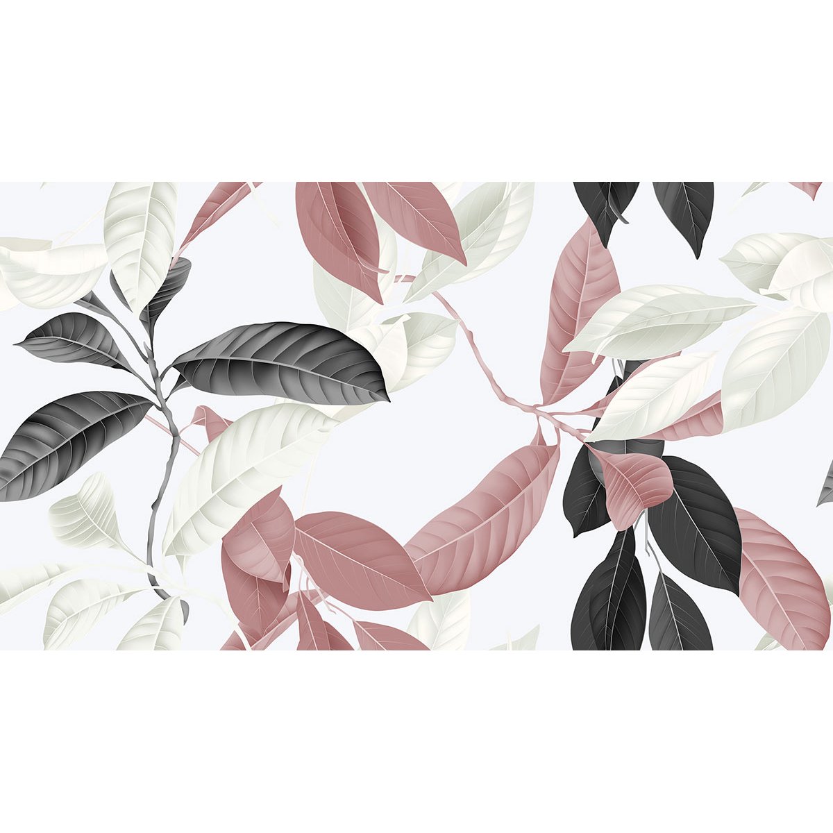 Papier peint panoramique - Feuilles tropicales
