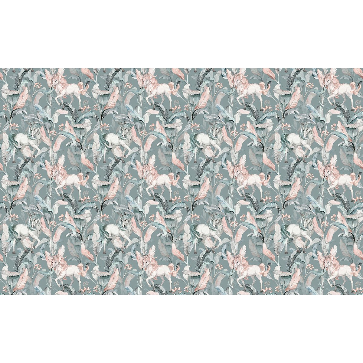 Papier peint panoramique Enfants - Motif Feuilles tropicales