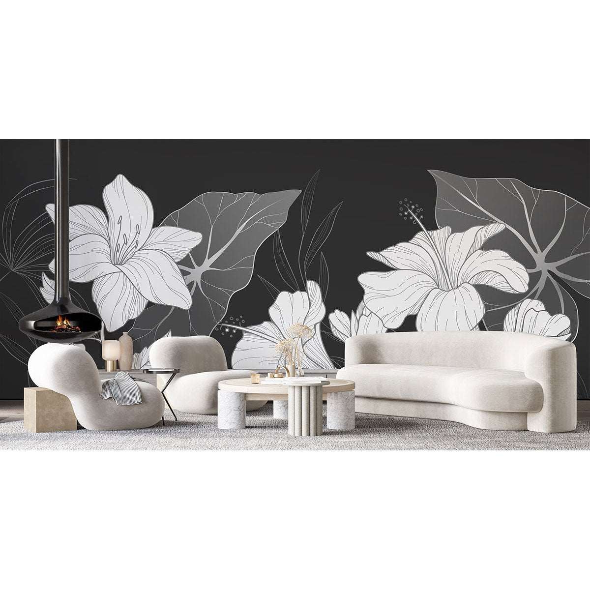 Papier peint panoramique - Fleurs