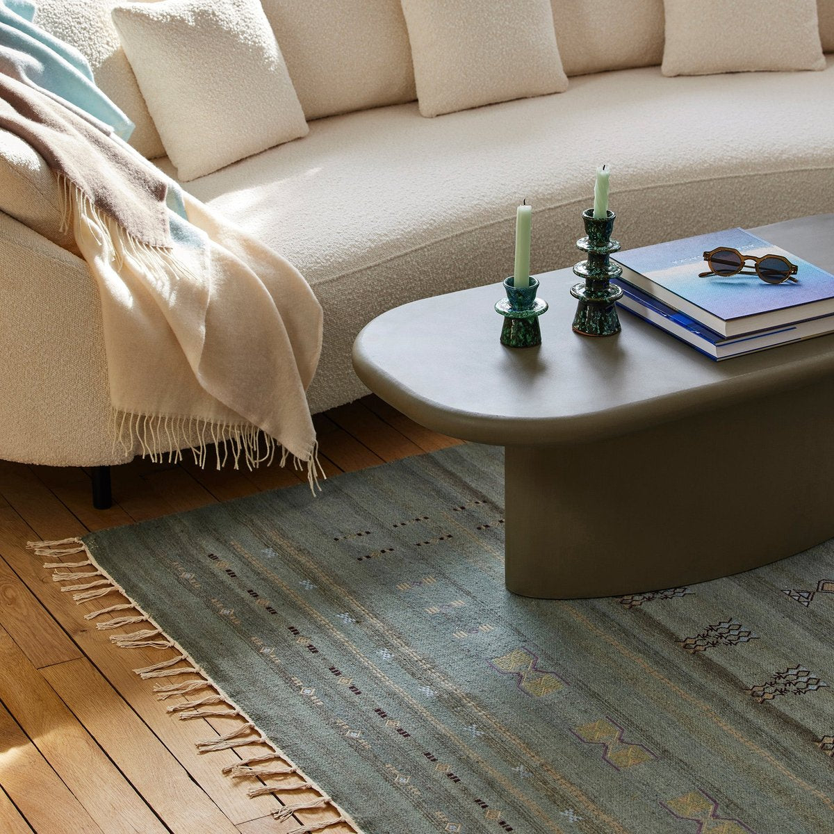 Tapis de sol ARSALANE vert de gris