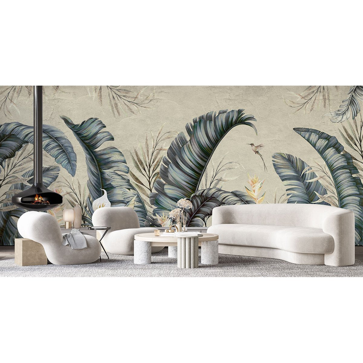Papier peint panoramique - Feuilles tropicales