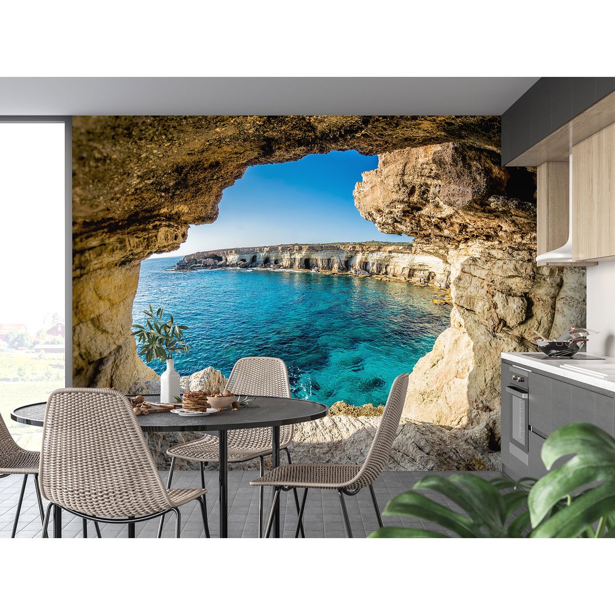 Papier peint panoramique - Grotte Vue Mer
