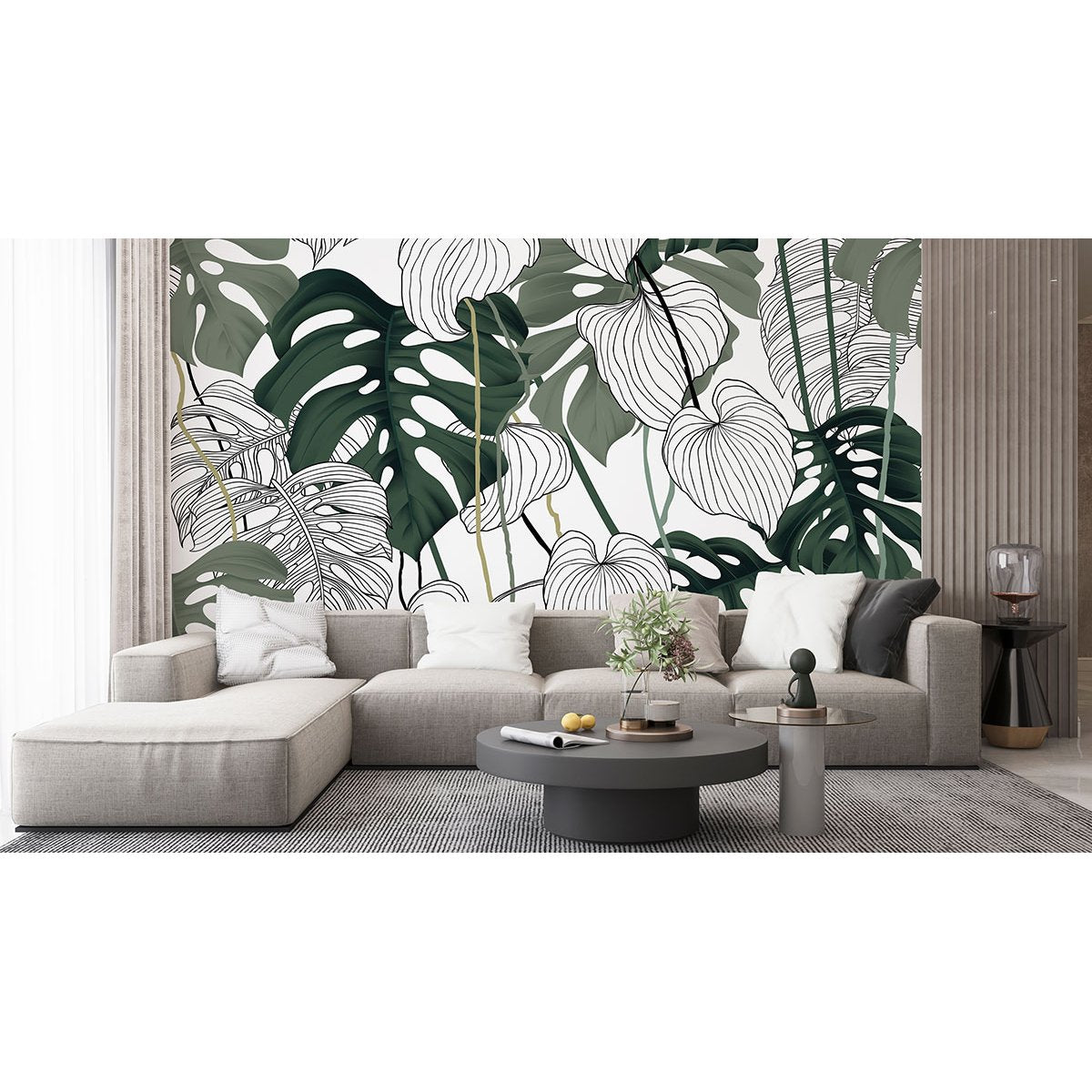 Papier peint panoramique - Fleurs tropicales