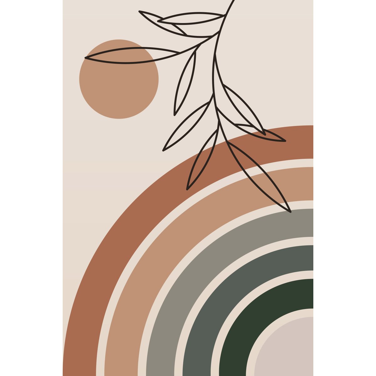 Papier peint panoramique - Feuille Boho