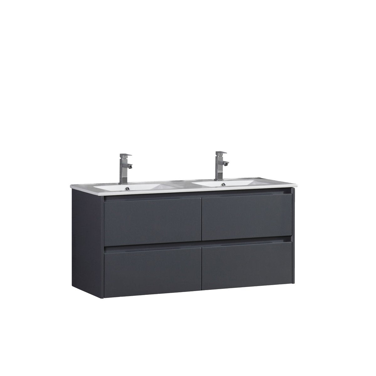 Meuble double vasque 120 cm gris laqué Aquadoli
