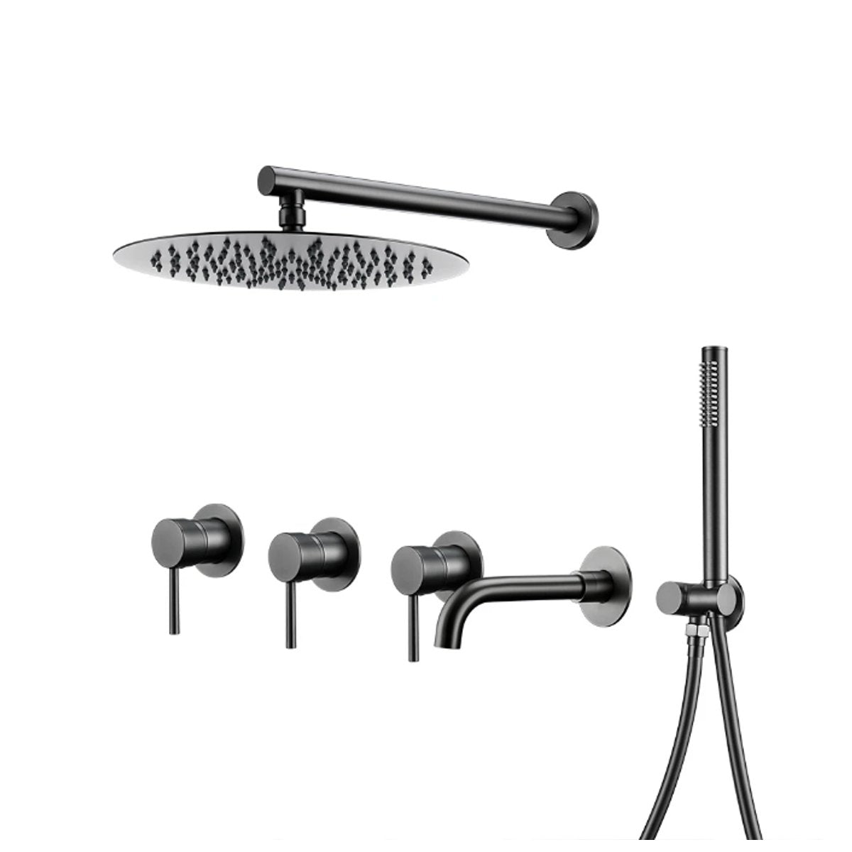 Colonne de douche & bain encastré gris brossé