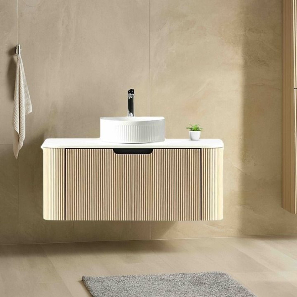 Meuble 120 cm chêne clair Aquagiro