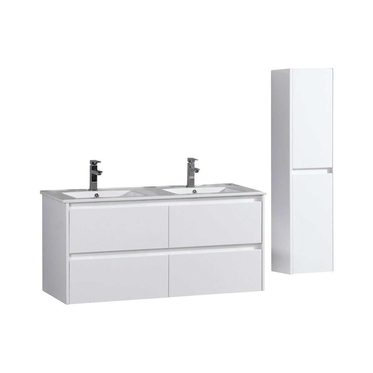Ensemble salle de bain 120 cm blanc laqué Aquadoli