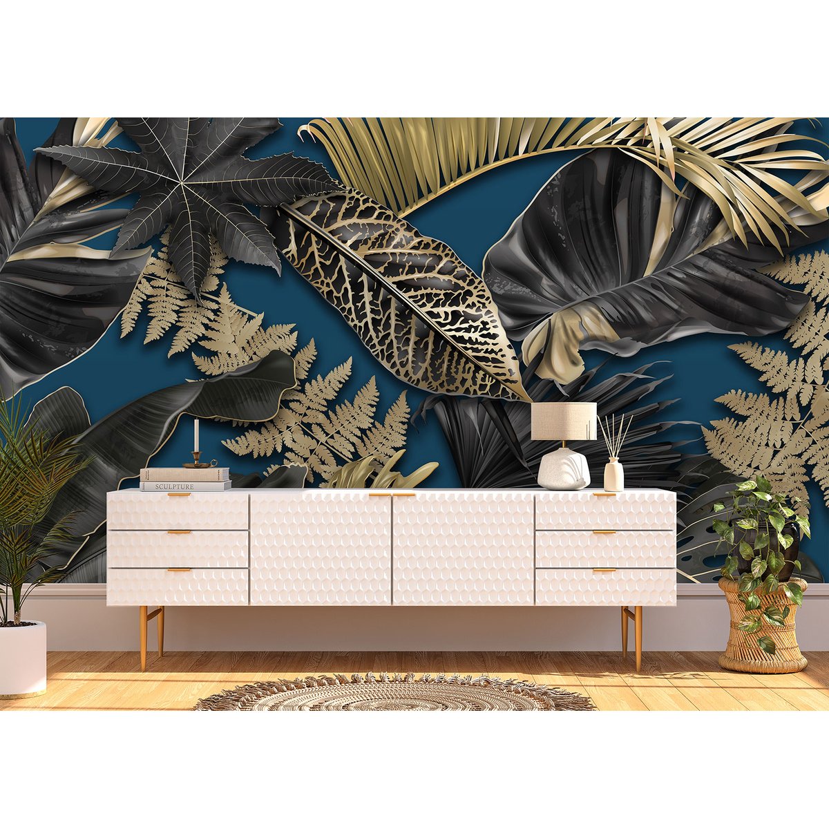 Papier peint panoramique - Feuilles tropicales