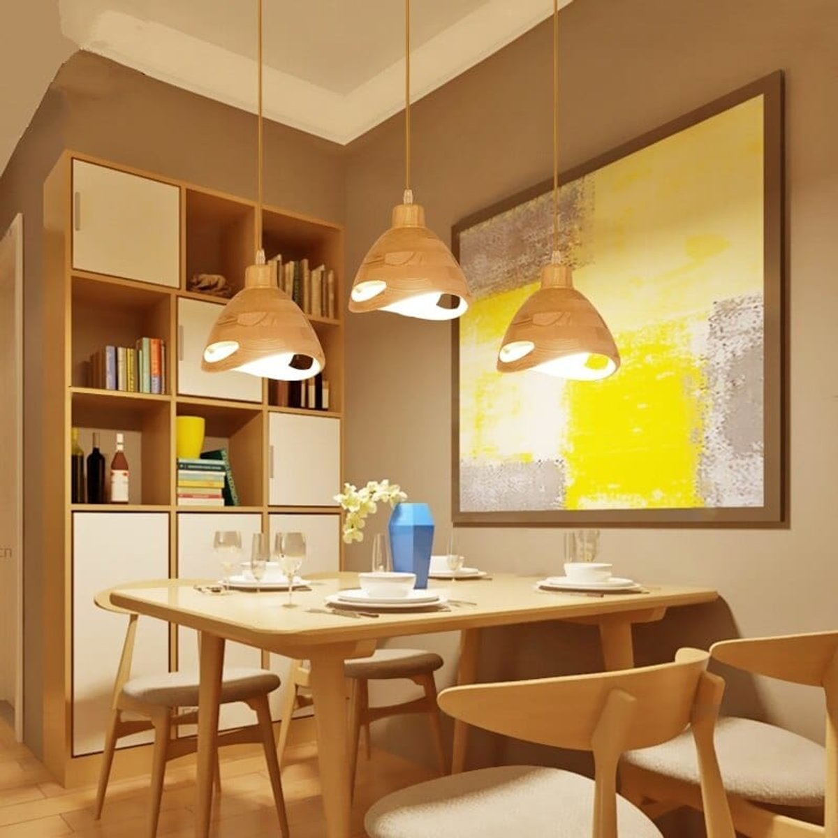 Lampe Suspension Bois