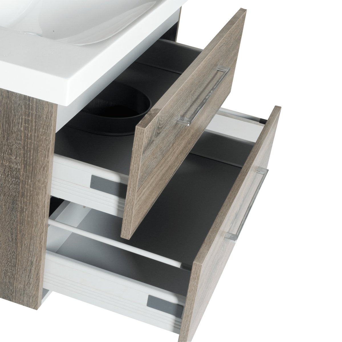 Meuble avec vasque 80 cm chêne californien gris Aquasun