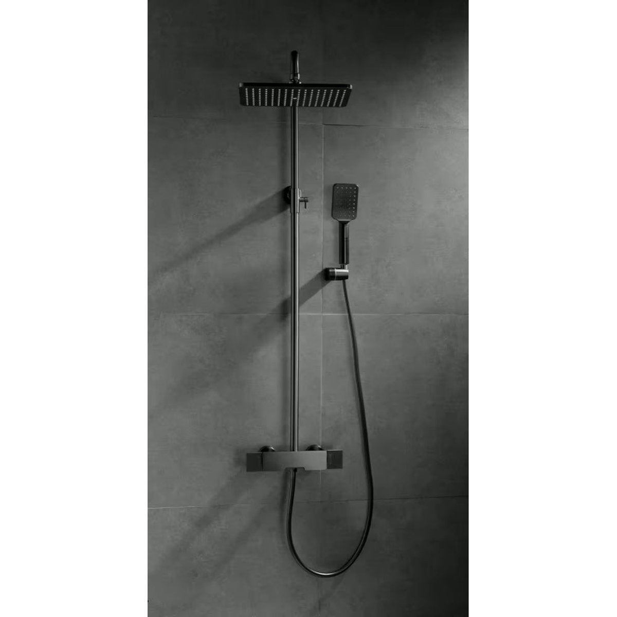 Colonne de douche et bain gris brossé