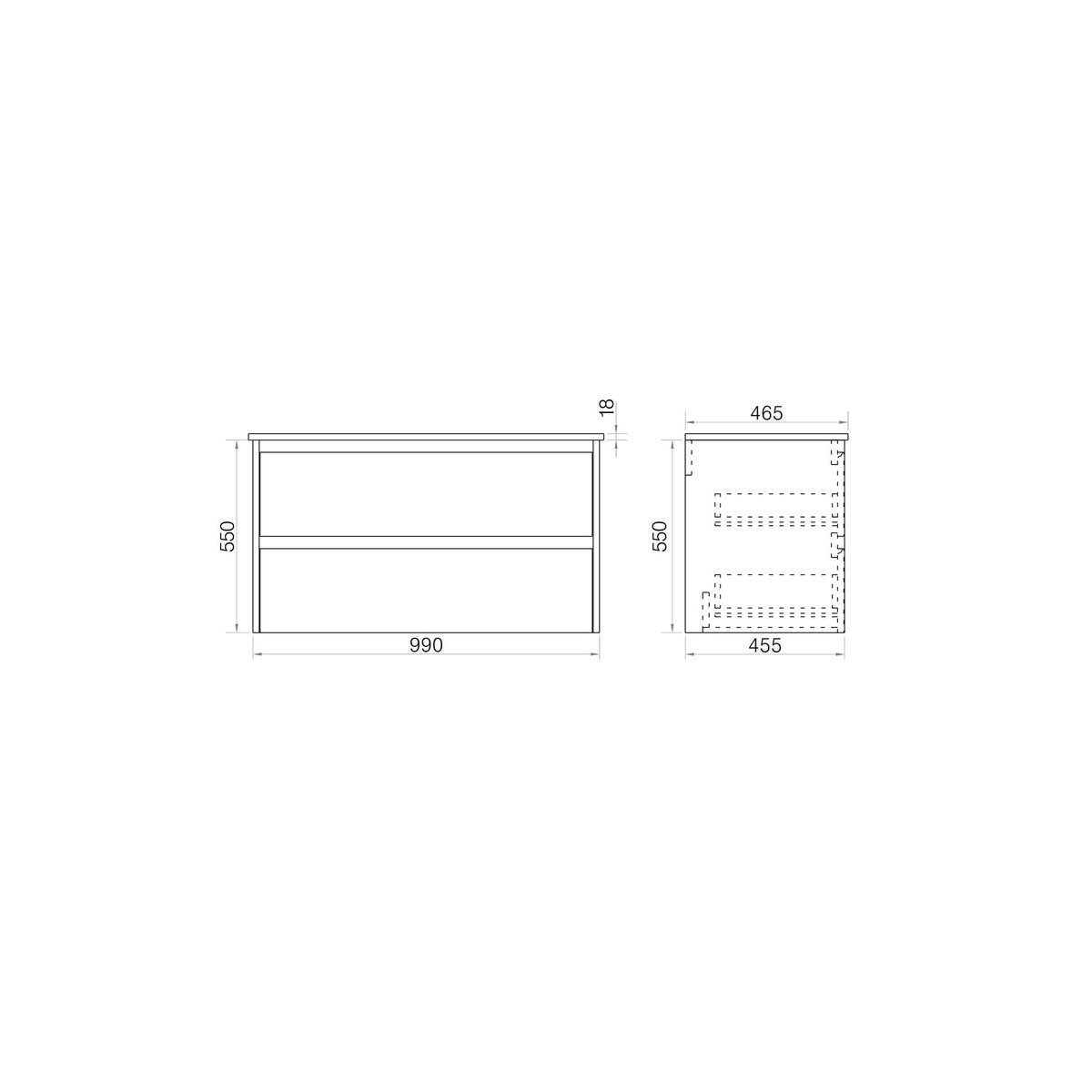 Meuble avec vasque 100 cm chêne californien brun Aquadoli