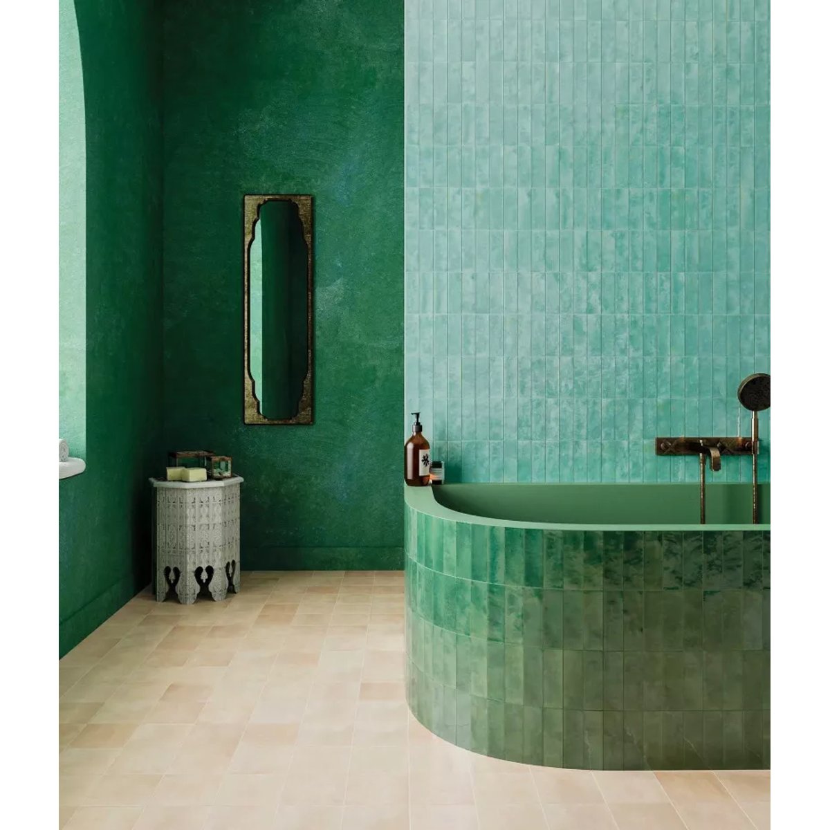 Carrelage intérieur Effet Zellige Vert Olive BEJMAT Olive