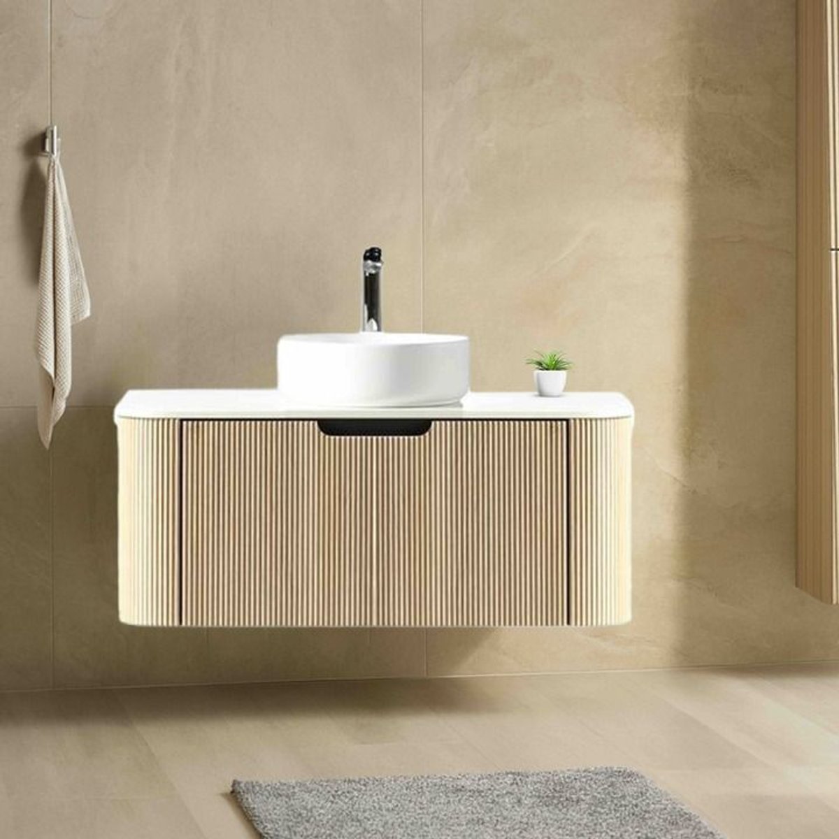 Meuble 120 cm chêne clair Aquagiro