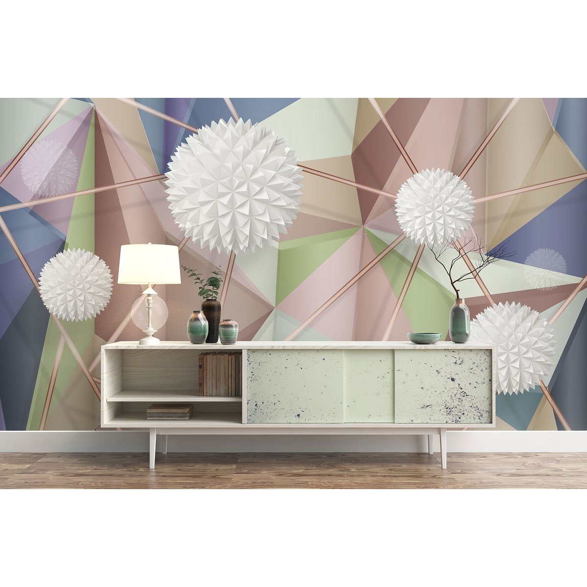 Papier peint panoramique - Formes Géométriques Effet 3D