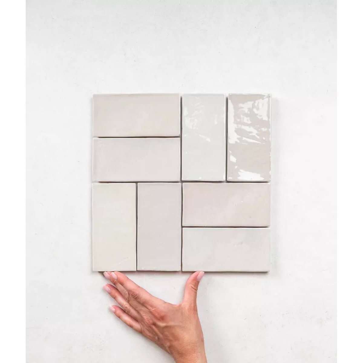 Carrelage Zellige Gris Clair FEZ Brillant Warm