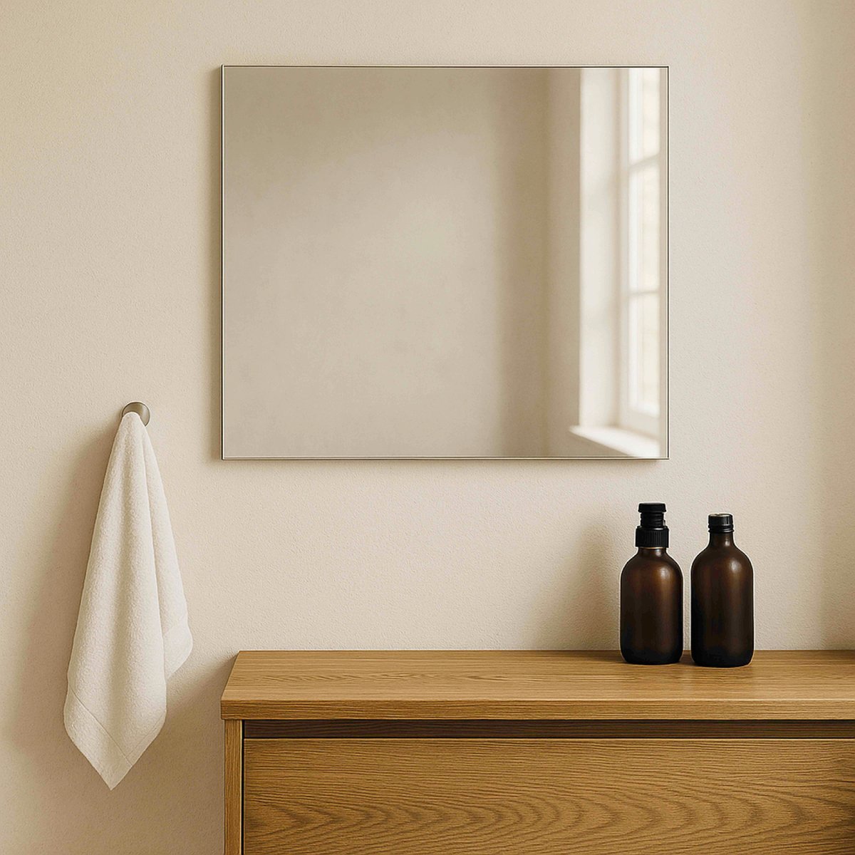 Miroir simple mural pour salle de bain