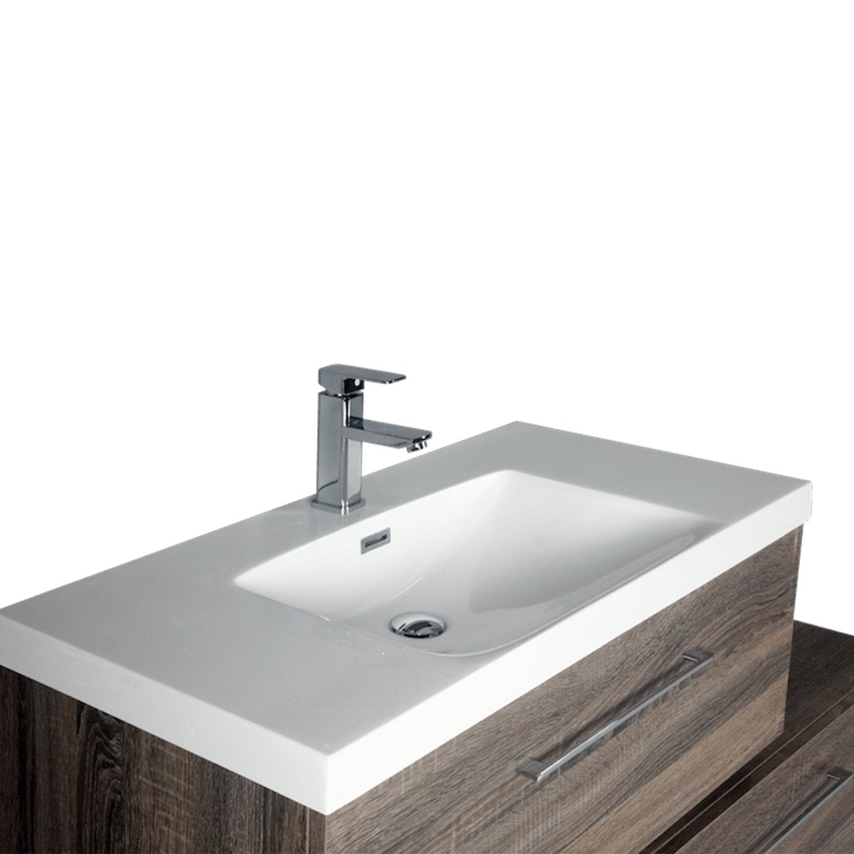 Meuble avec vasque 90 cm chêne californien gris Aquasun