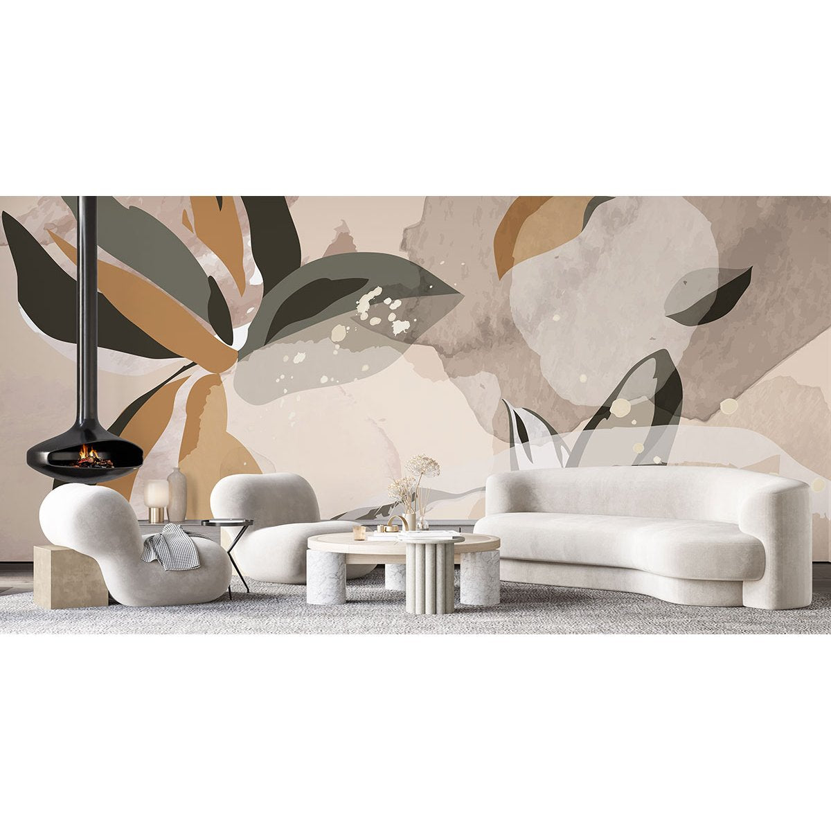 Papier peint panoramique - Feuilles Design