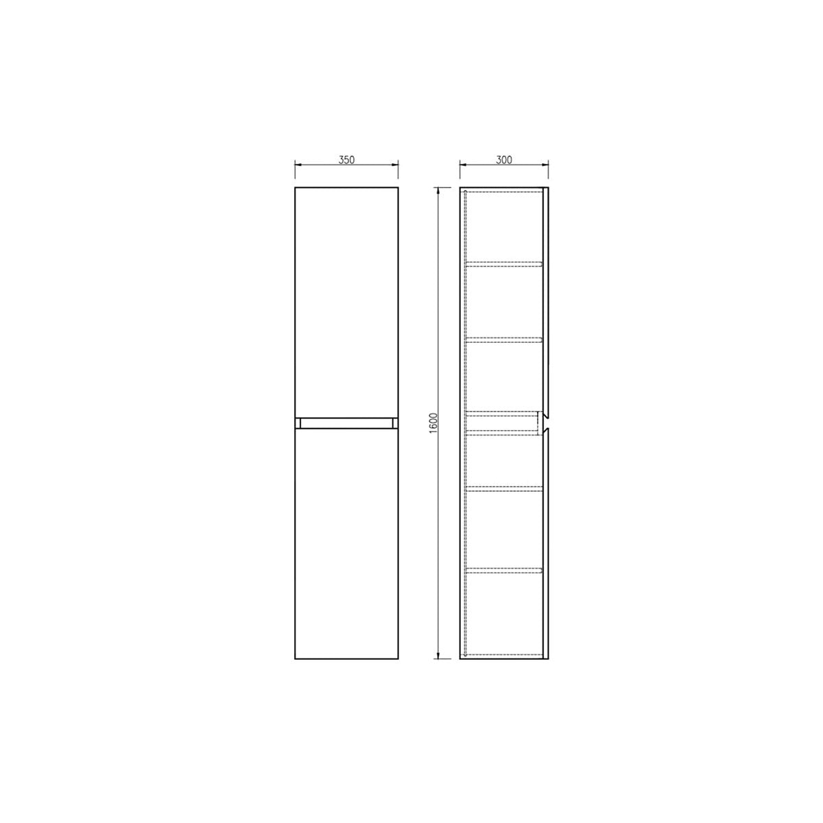 Colonne de salle de bain 160 cm chevron aspect chêne Aquapunto