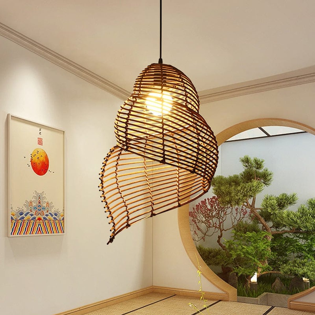 Suspension Coquillage Bambou