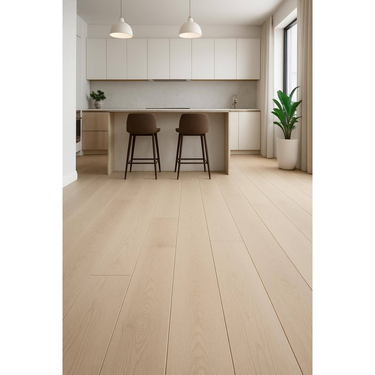 Parquet massif lame large chêne invisible - Larg. 24 cm