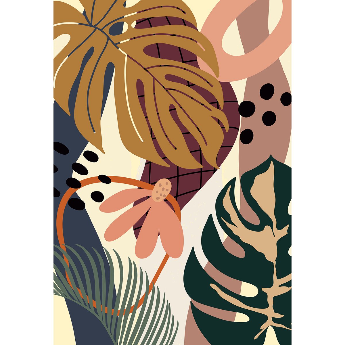 Papier peint panoramique - Feuilles Tropicales