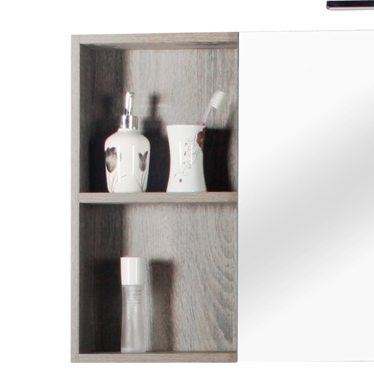 Armoire de toilette avec miroir 90 cm chêne californien gris Aquasun